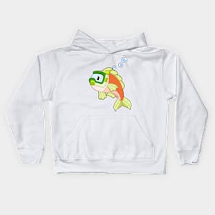 Fish Swimming Snorkel Kids Hoodie